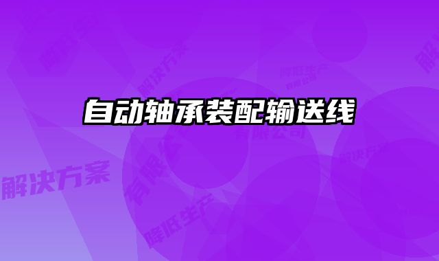 自动轴承装配输送线