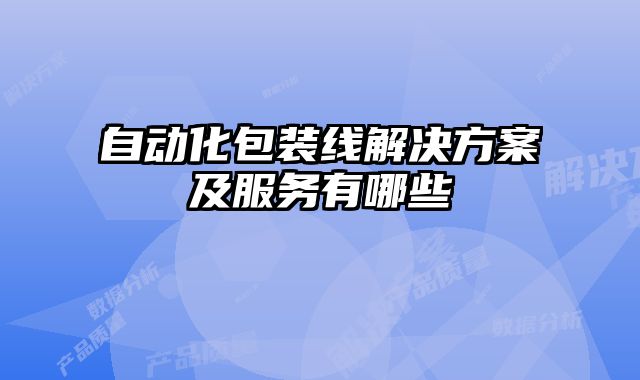 自动化包装线解决方案及服务有哪些