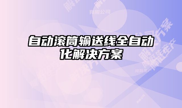 自动滚筒输送线全自动化解决方案