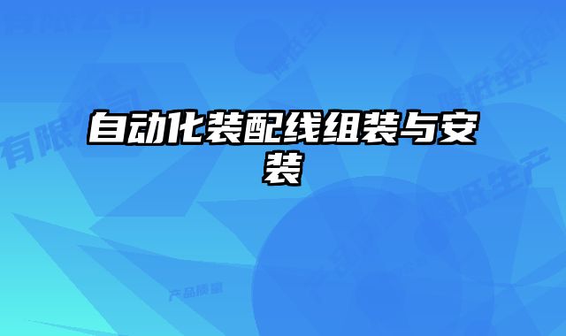 自动化装配线组装与安装