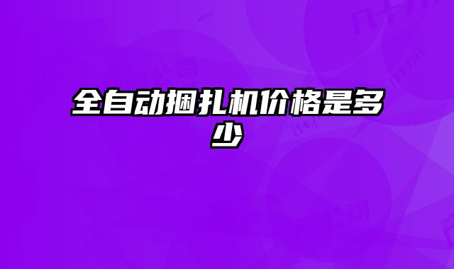 全自动捆扎机价格是多少
