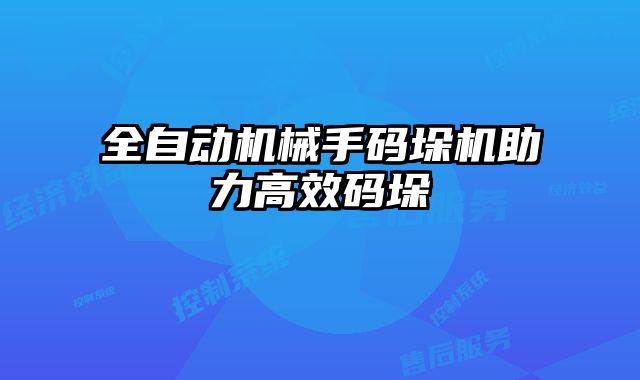 全自动机械手码垛机助力高效码垛