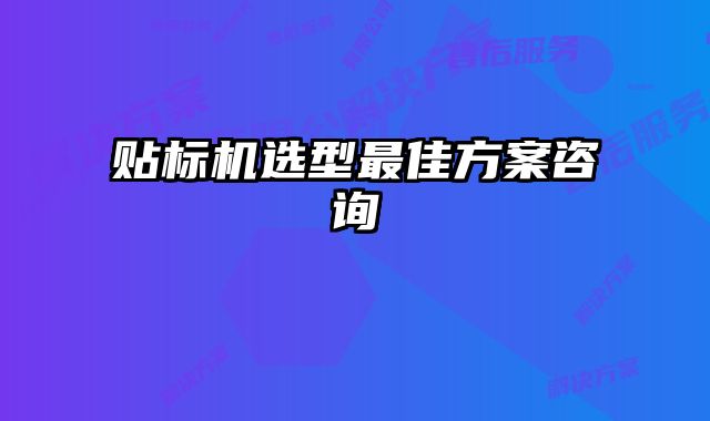 贴标机选型最佳方案咨询